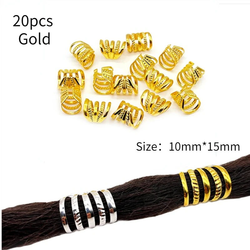 Mix Fabric Dread Dreadlock Beads Clips  10-100pcs