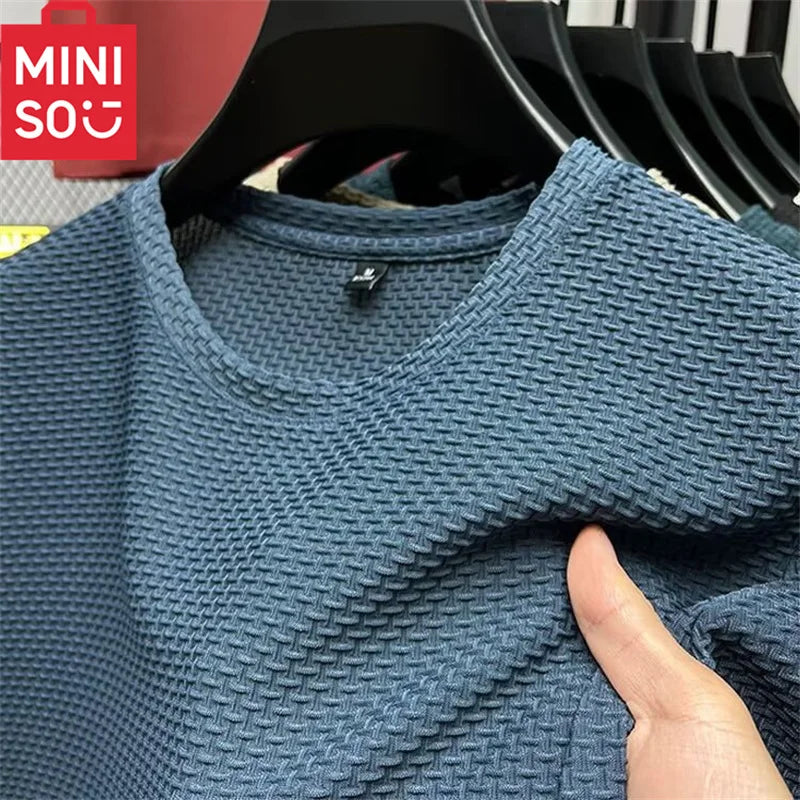 MINISO Bamboo Mesh Ice Silk T-shirt  Short sleeved