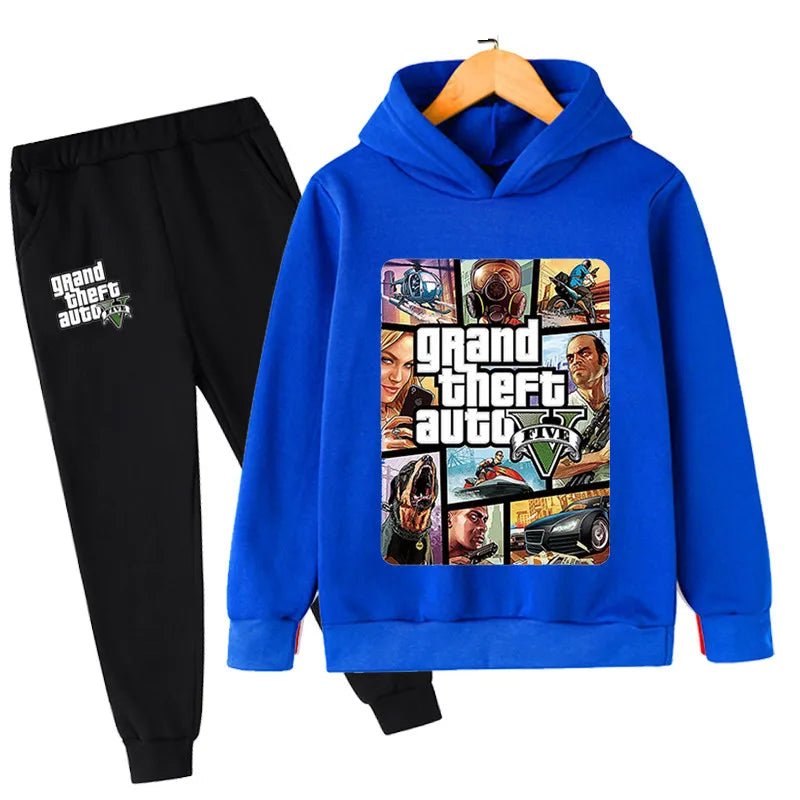 2pcs Hooded Sweatshirt+Jogging Pants 3-13 Years