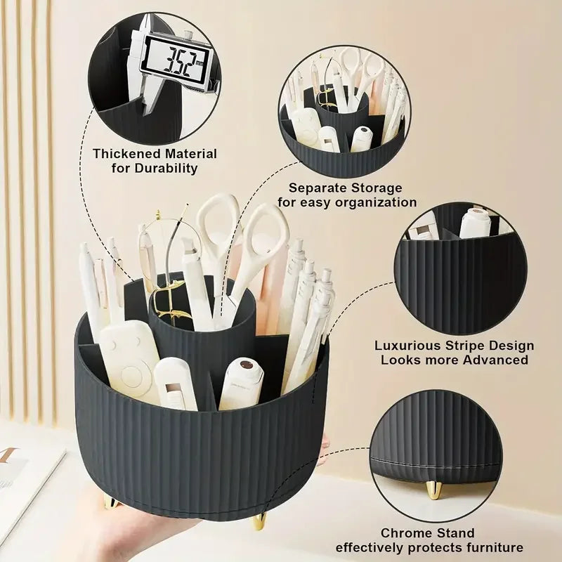 360° Rotating  Makeup Brushes Holder Organizer