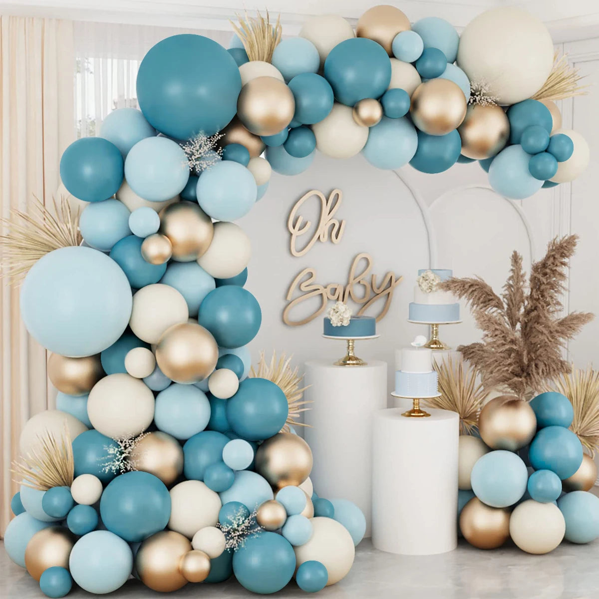 Macaron Blue Balloon Garland Arch Kit