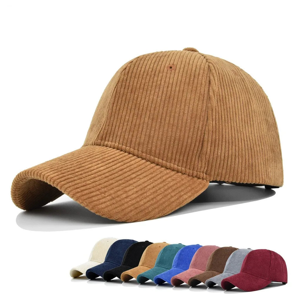 Solid Corduroy 100% Cotton  Baseball Cap