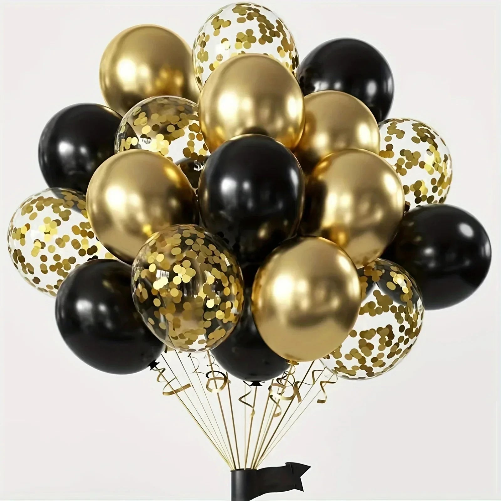 16pcs Black Metallic Balloons