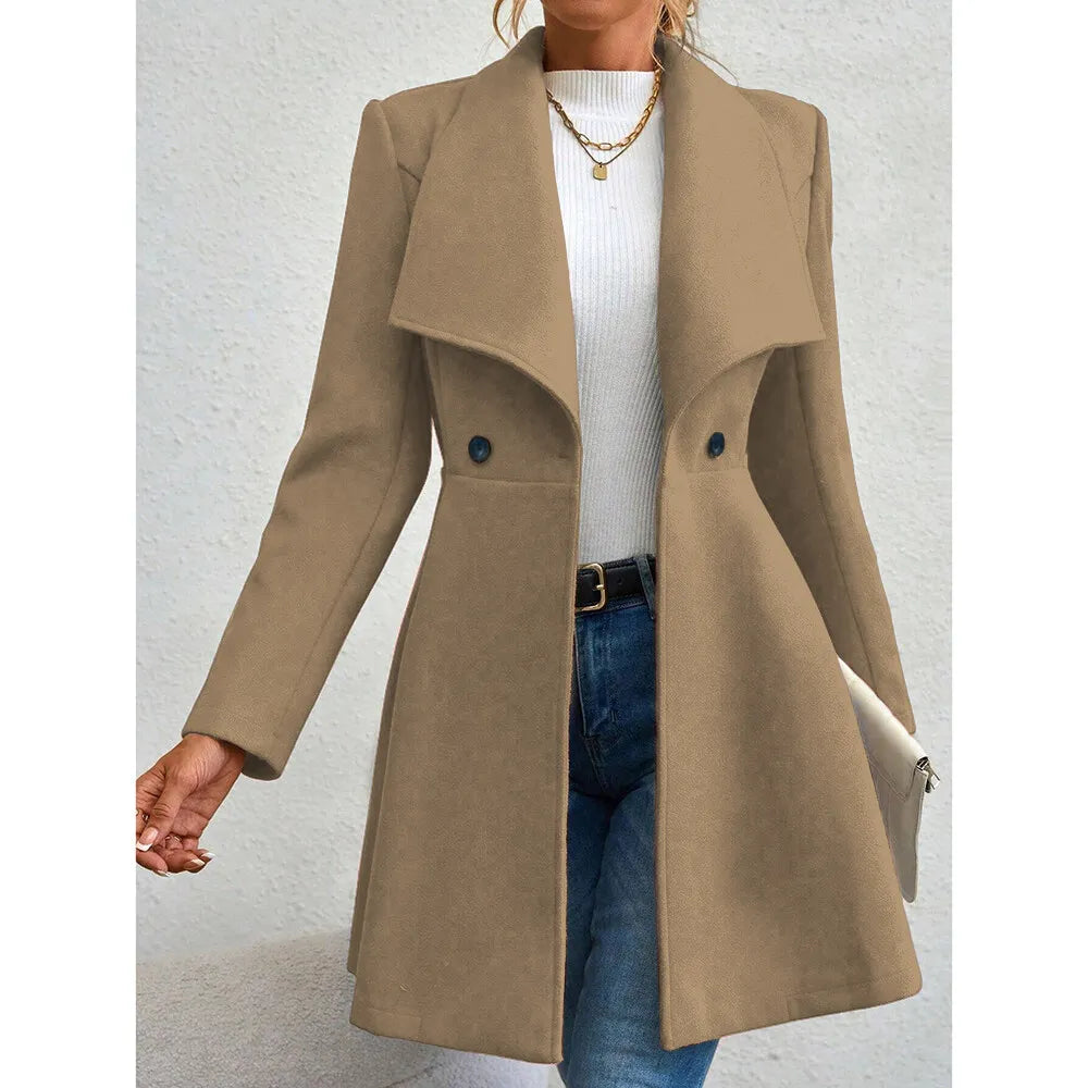 Long Sleeve  Button-Up Coat