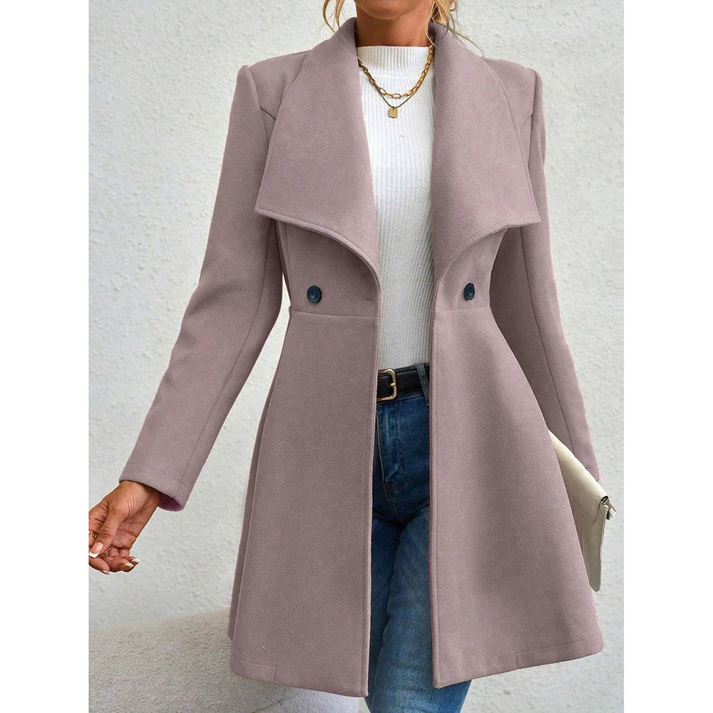 Long Sleeve  Button-Up Coat