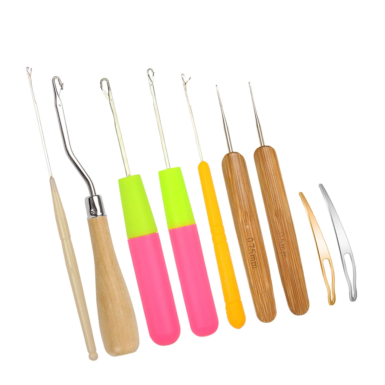 9 Pcs Bent Latch Hook Set Crochet Needle Dreadlocks Tool