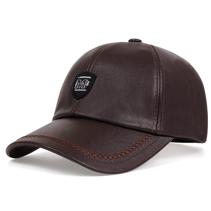 leather baseball Cap   Adjustable