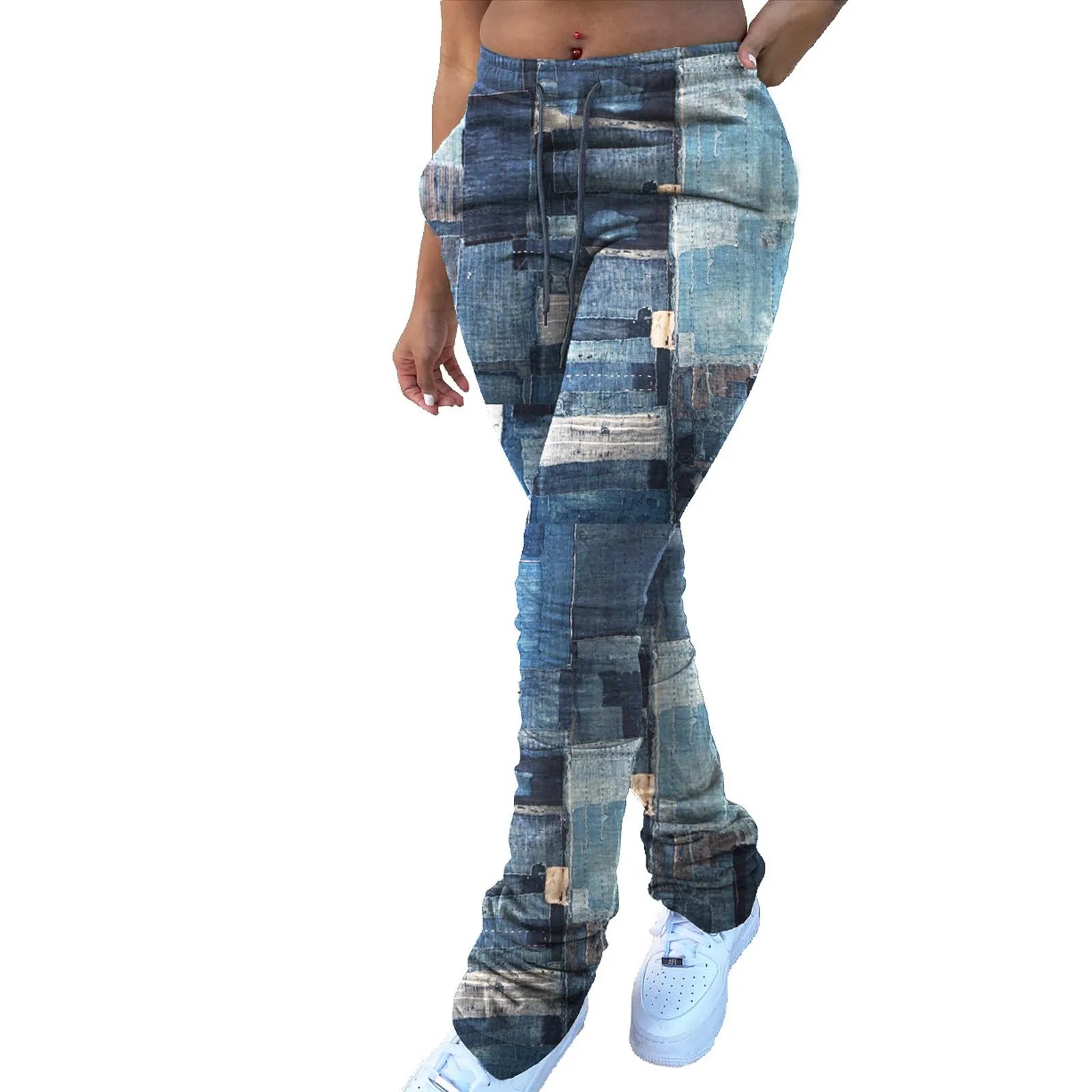 Patchwork Print Jeans