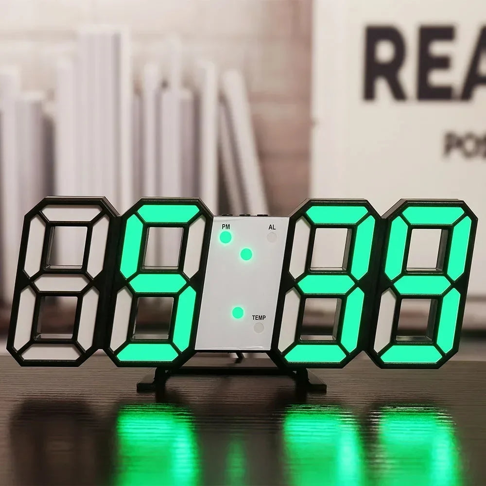 3D LED Alarm Clock Date/Temperature