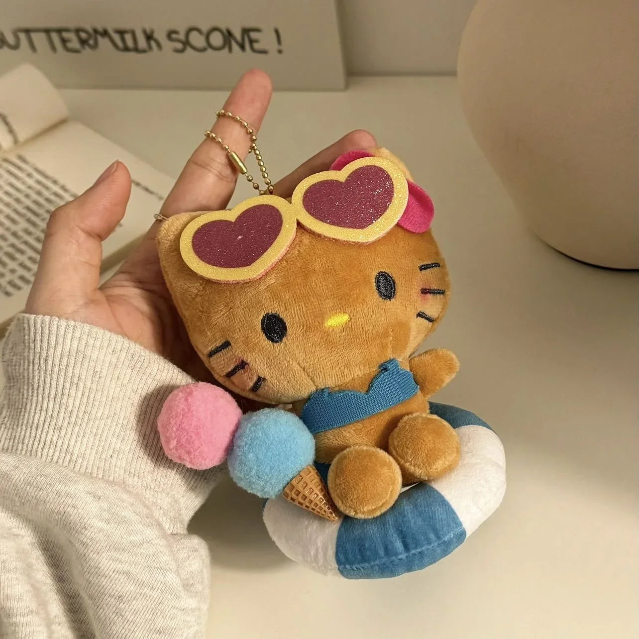 10cm Hello Kitty Keychain Plush Stuffed Soft Doll