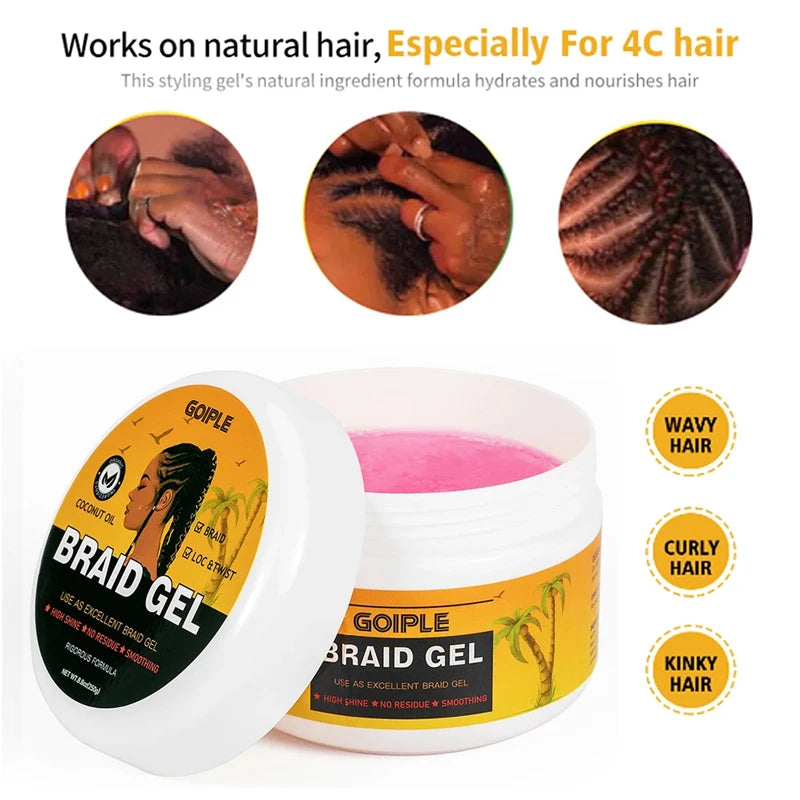 GOIPLE Smooth Shiny Hair braiding gel Extra Hold