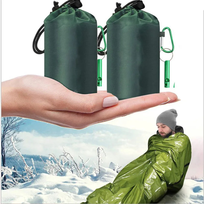 Portable Waterproof Emergency Survival Sleeping Bag First Aid Rescue Kit Mylar Blanket