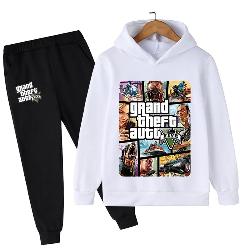 2pcs Hooded Sweatshirt+Jogging Pants 3-13 Years