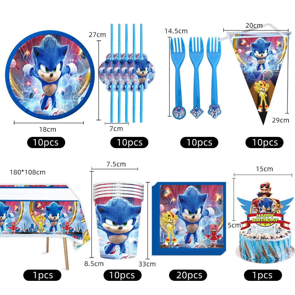 New Cartoon Sonics Birthday Party Decorations