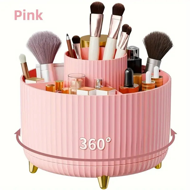 360° Rotating  Makeup Brushes Holder Organizer