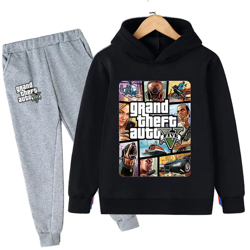 2pcs Hooded Sweatshirt+Jogging Pants 3-13 Years