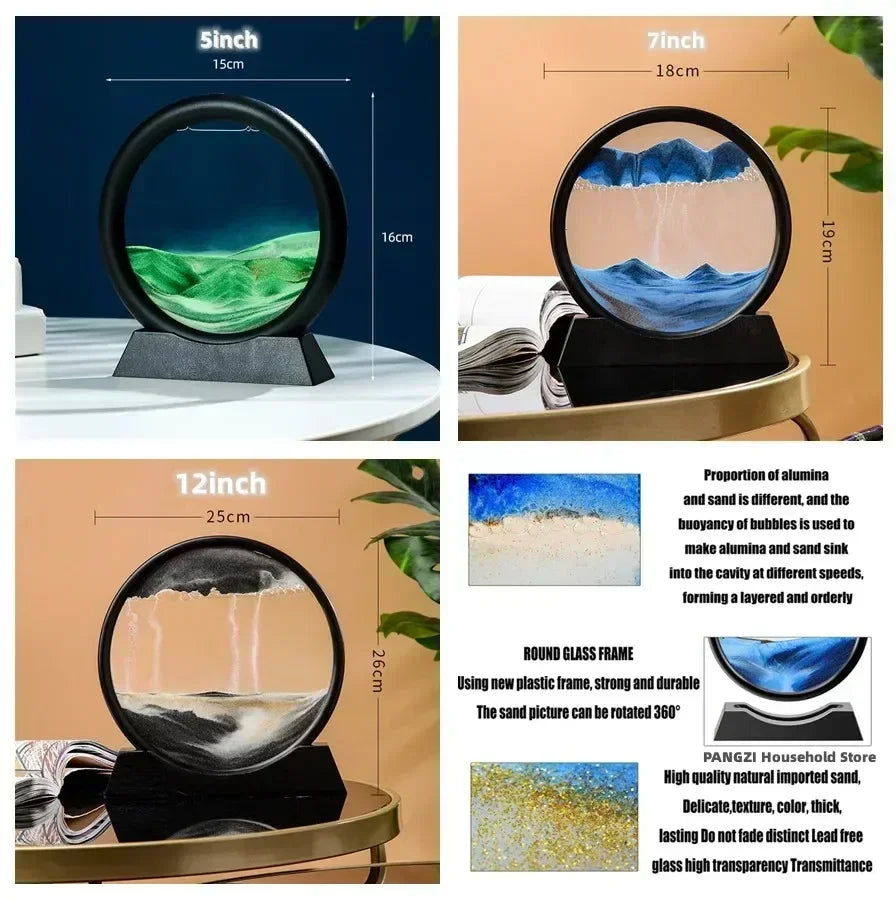 3D Moving Sand Art   Deep Sea Sandscape Hourglass