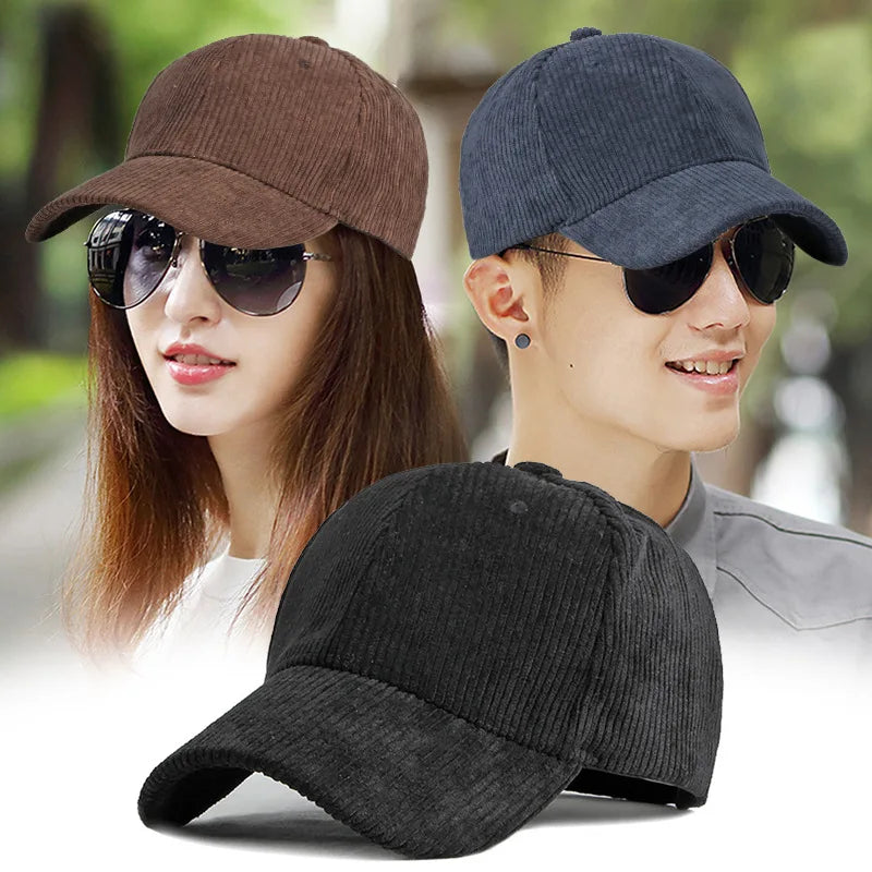 Solid Corduroy 100% Cotton  Baseball Cap