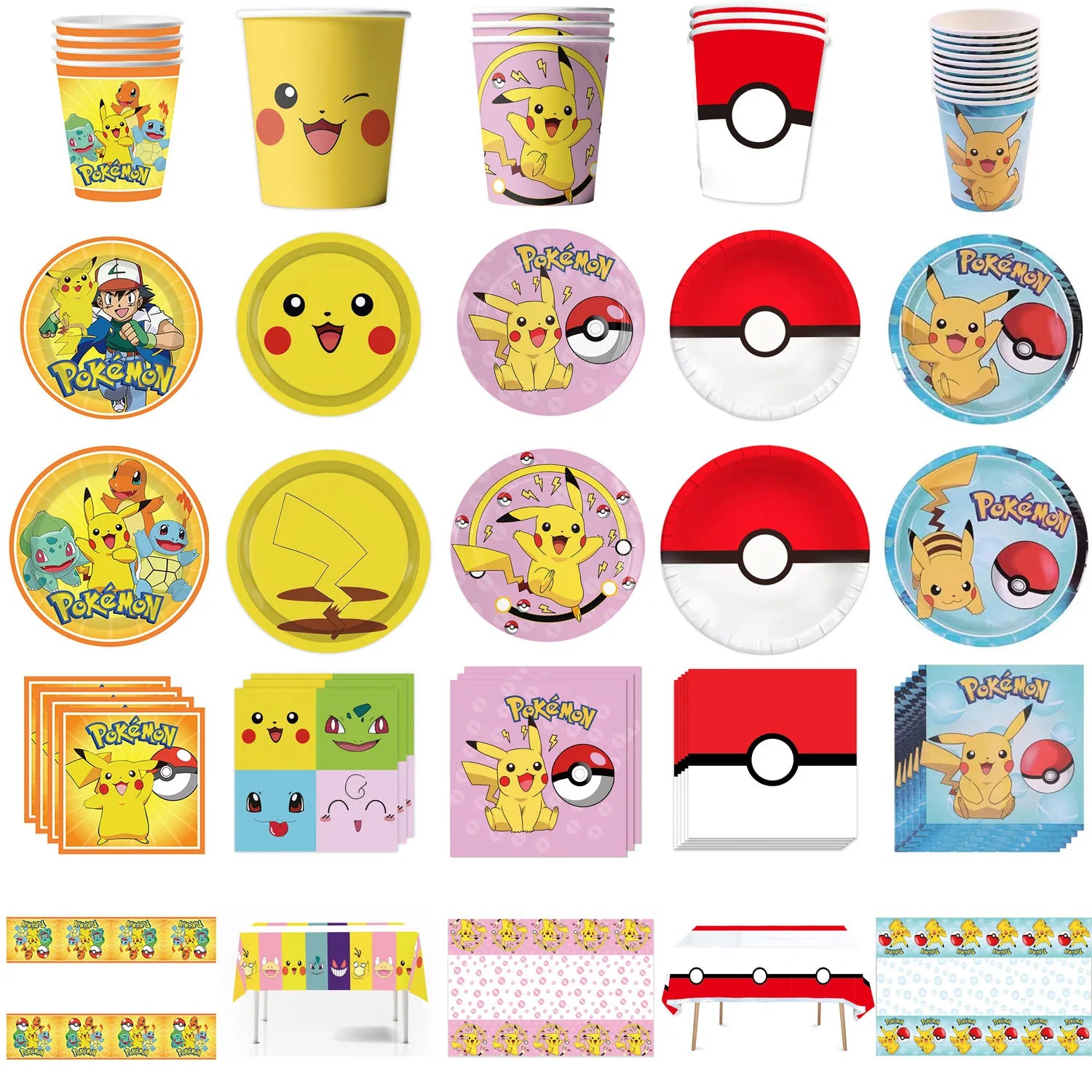 Pokemon Birthday Party Decor Disposable Tableware