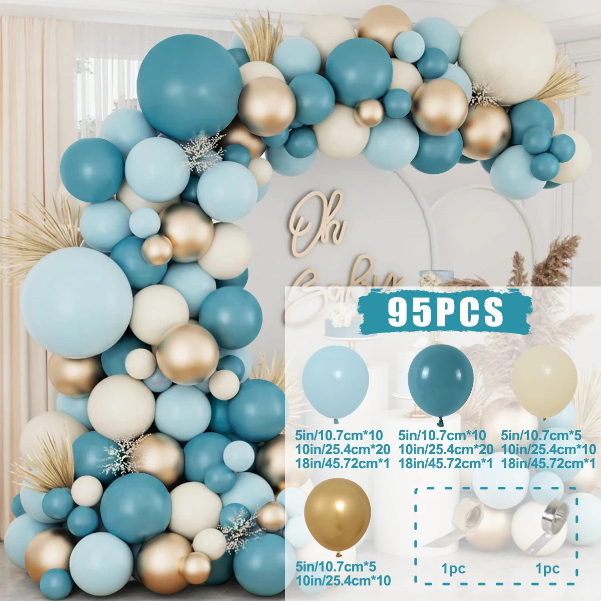 Macaron Blue Balloon Garland Arch Kit