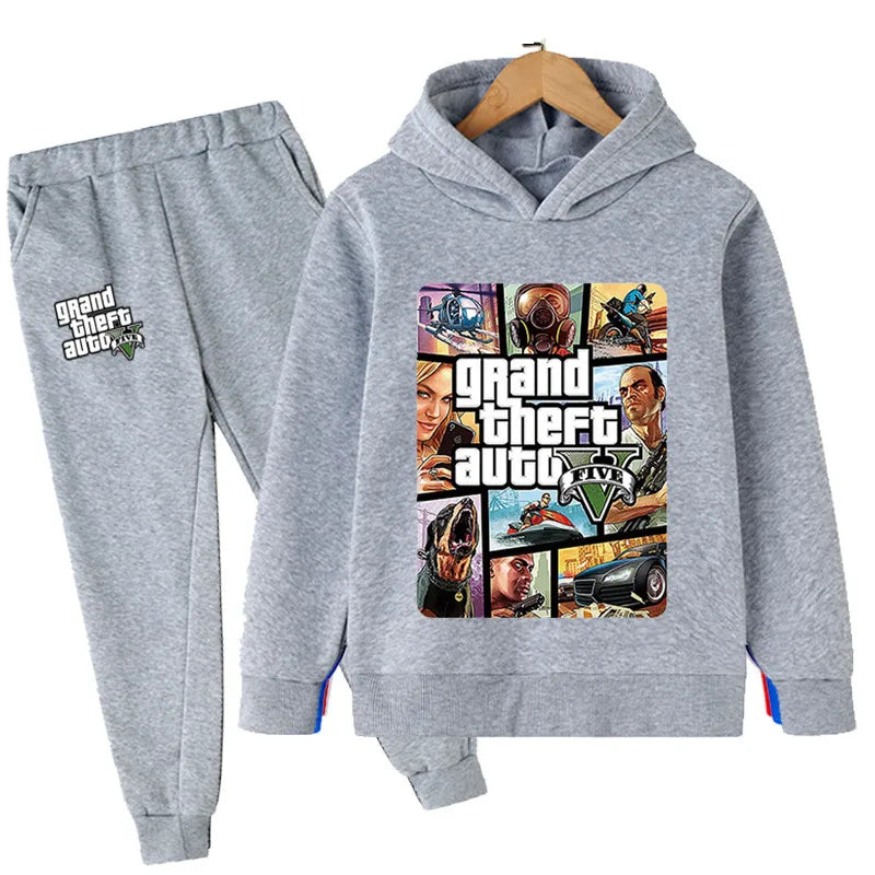 2pcs Hooded Sweatshirt+Jogging Pants 3-13 Years