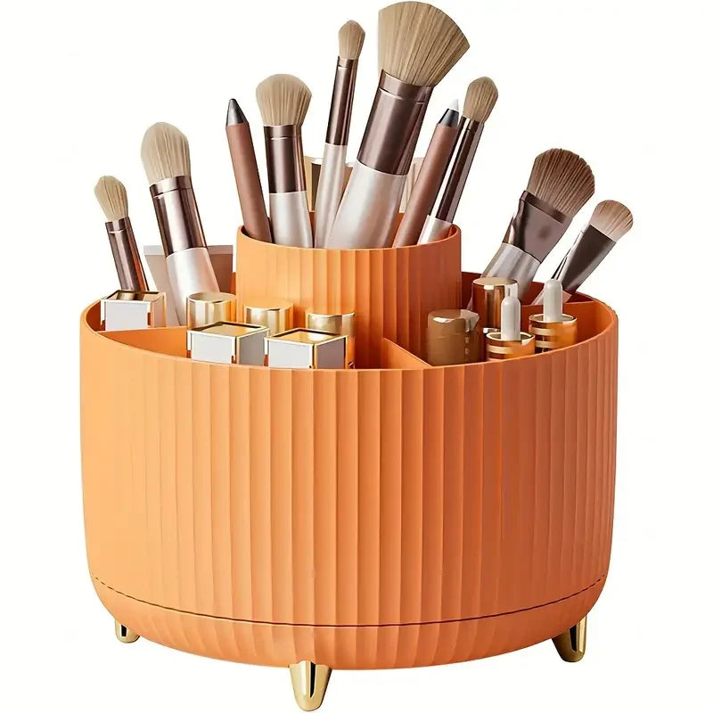 360° Rotating  Makeup Brushes Holder Organizer