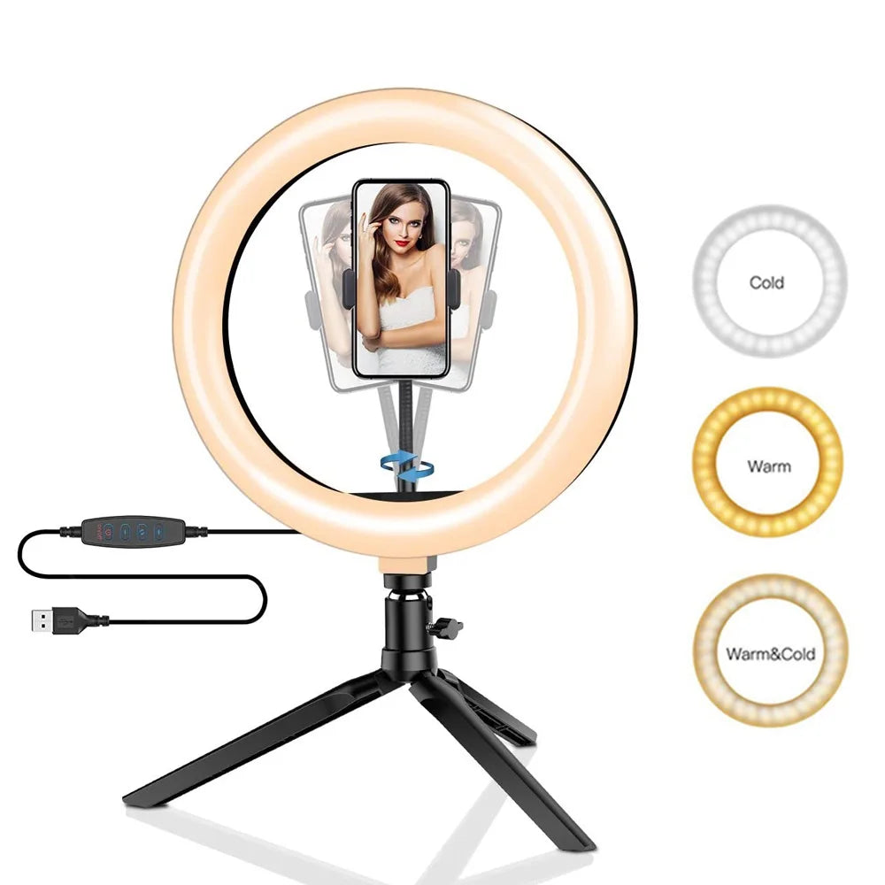 26cm 10 inch Led Ring Selfie Light Dimmable Photography Lighting Kit