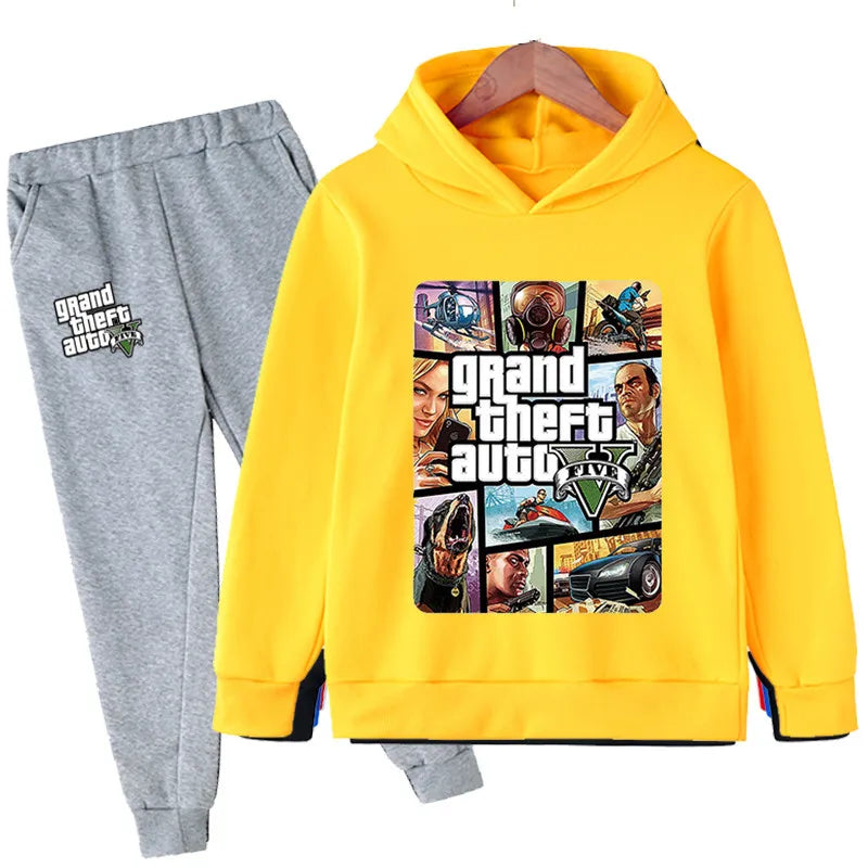 2pcs Hooded Sweatshirt+Jogging Pants 3-13 Years