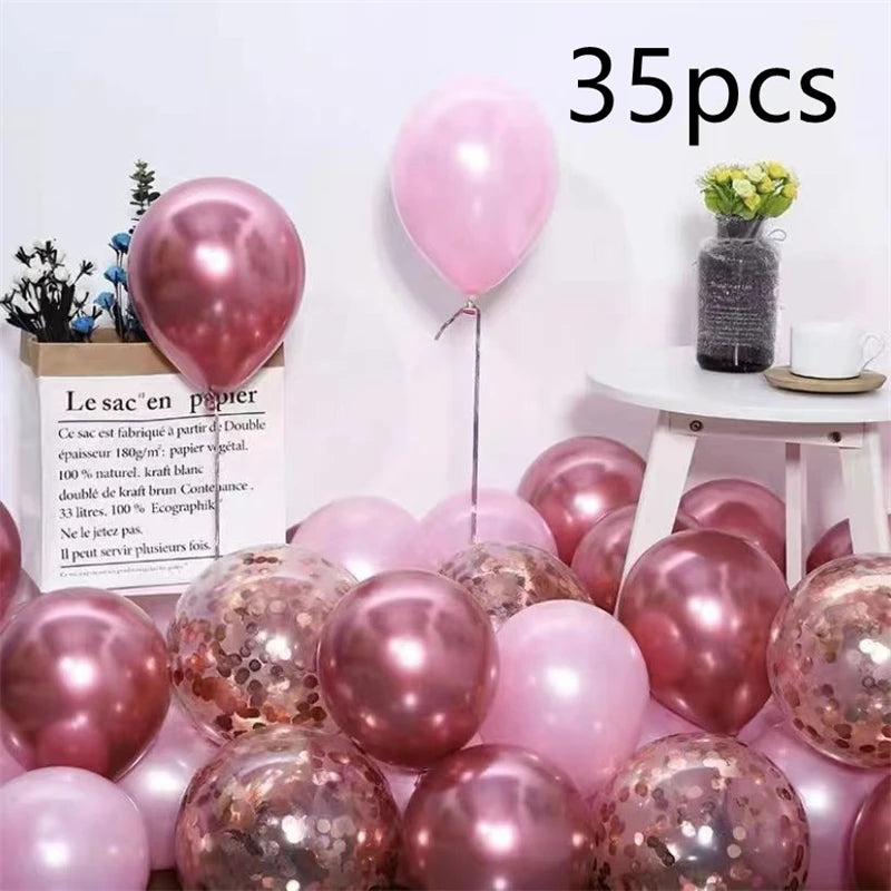 16pcs Black Metallic Balloons