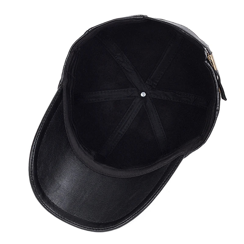 leather baseball Cap   Adjustable