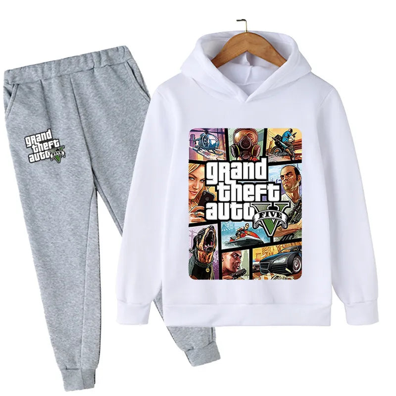 2pcs Hooded Sweatshirt+Jogging Pants 3-13 Years