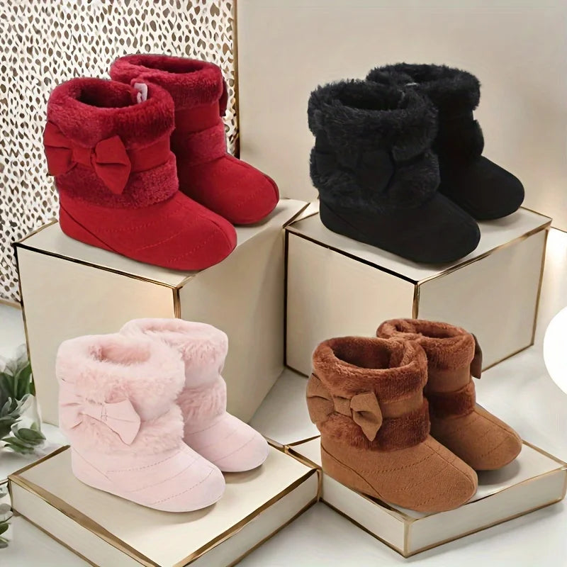 0-18M baby  plush comfort snow boots non-slip