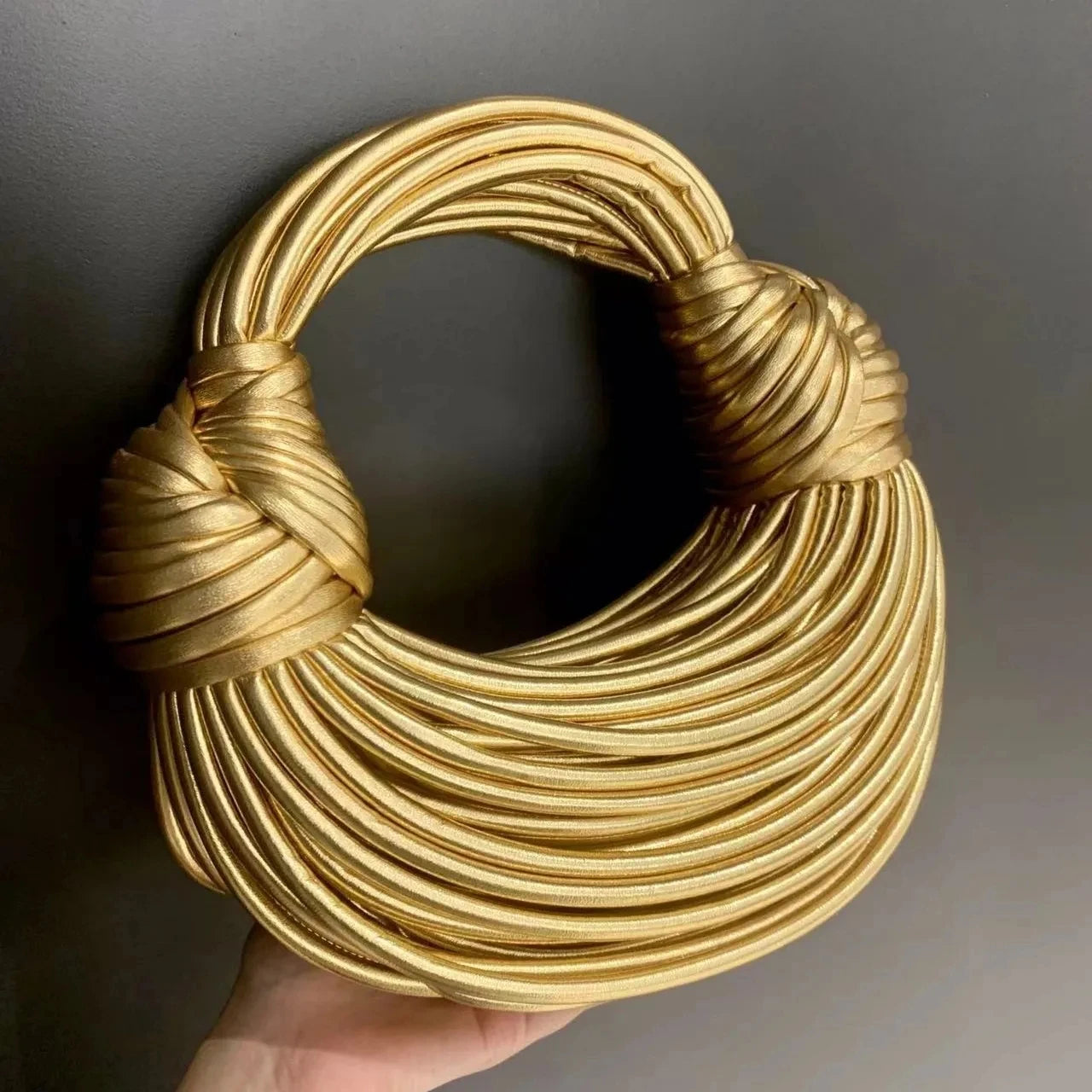 New Gold Luxury Bag Rope Knotted