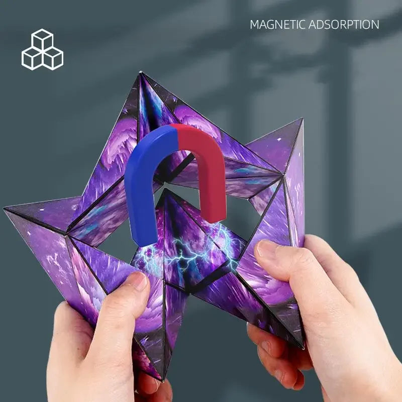 Geometric Changeable Magnetic Magic Cube Anti Stress Fidget Toy