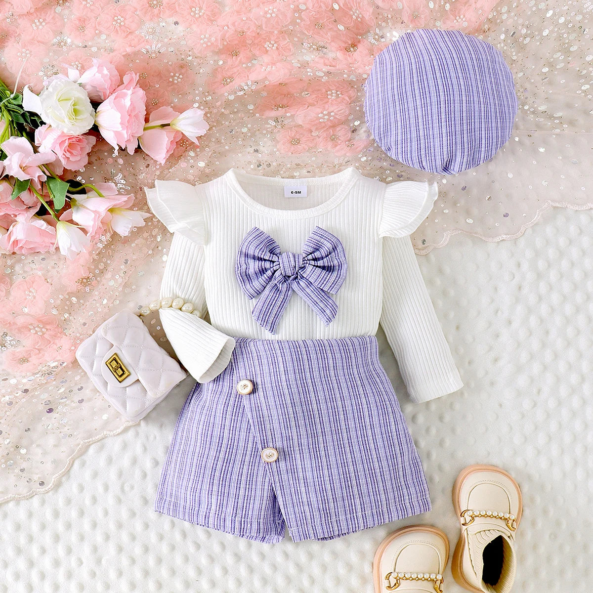 3PC set White Top + Shorts + Hat