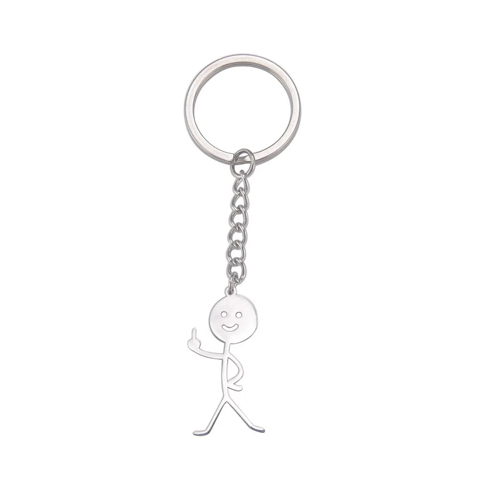 Funny Stickman Middle Finger Keychain