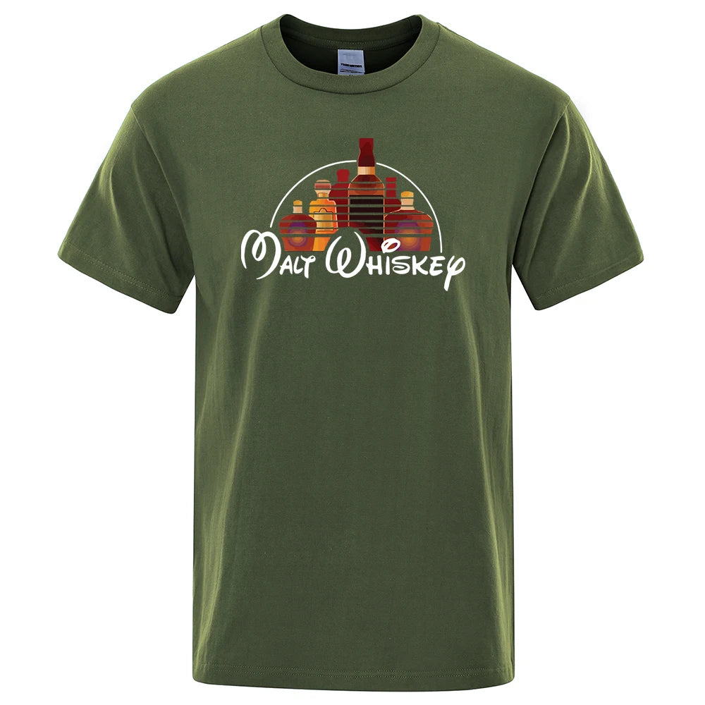 Malt Whiskey Printed T-Shirt Short Sleeve