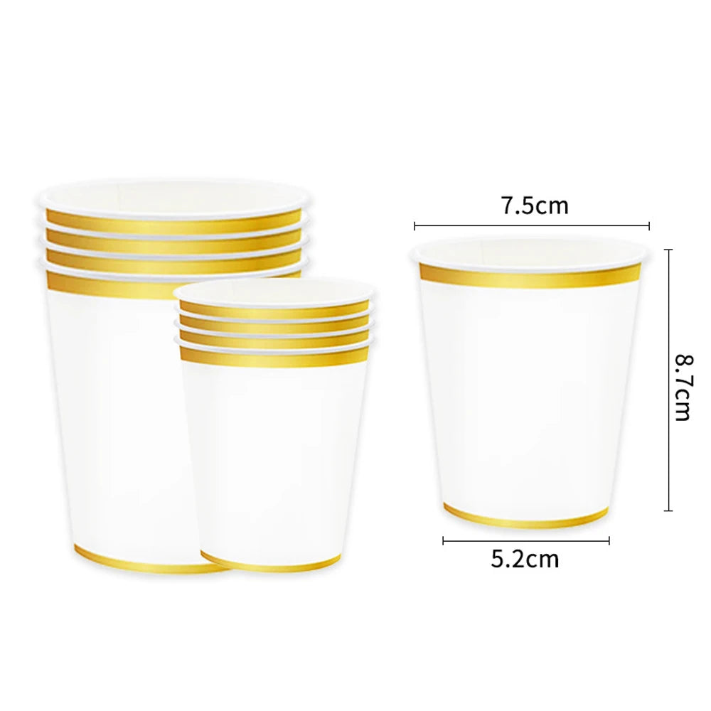 Gold Stamping Theme Party Disposable Tableware