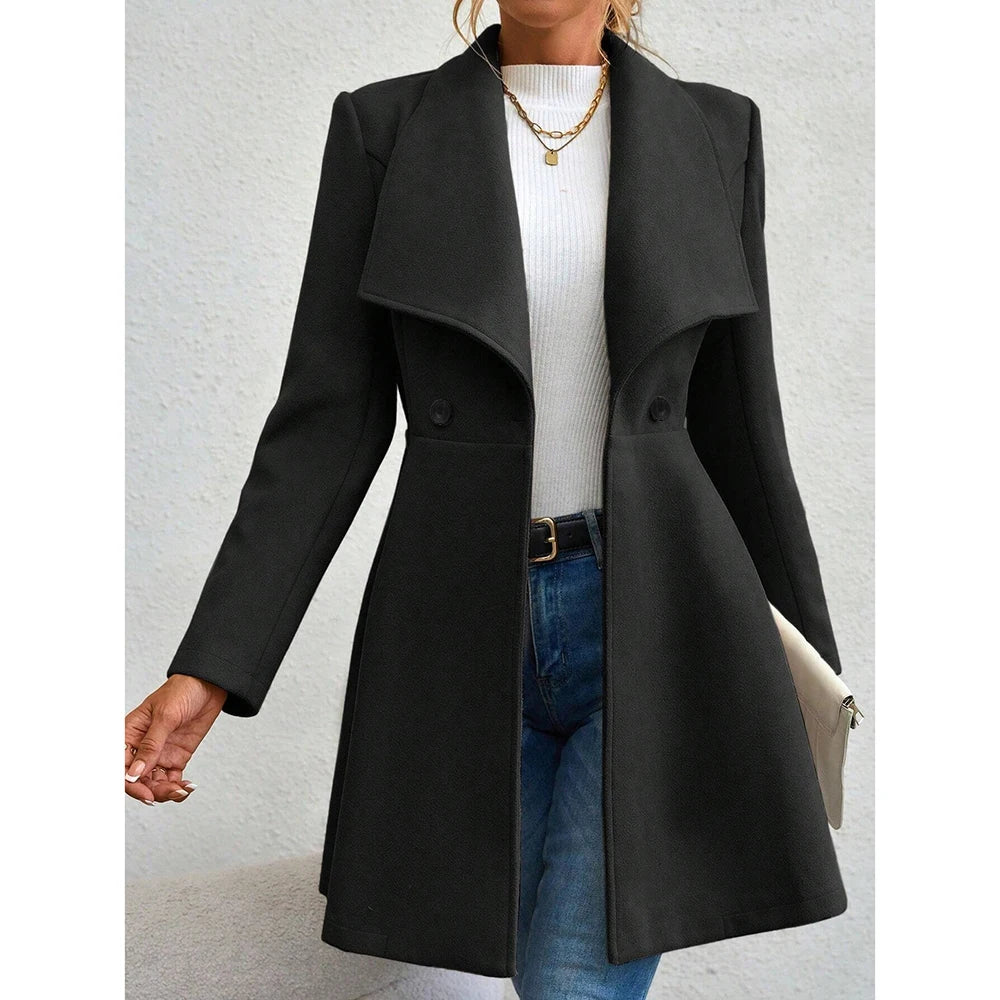 Long Sleeve  Button-Up Coat