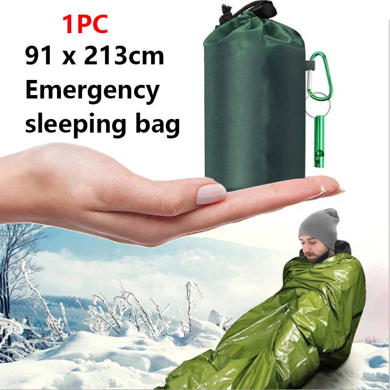 Portable Waterproof Emergency Survival Sleeping Bag First Aid Rescue Kit Mylar Blanket