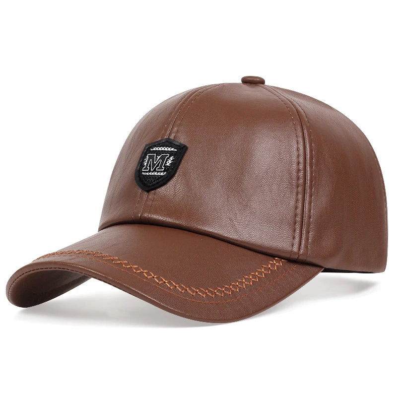 leather baseball Cap   Adjustable