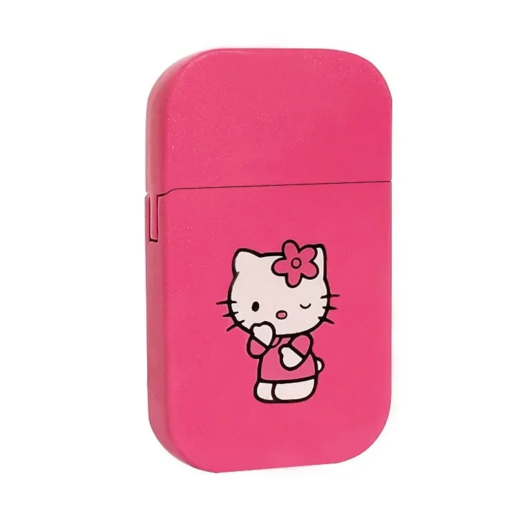 Kawaii Kitty  Windproof Pink Flame  Refillable Butane Lighters