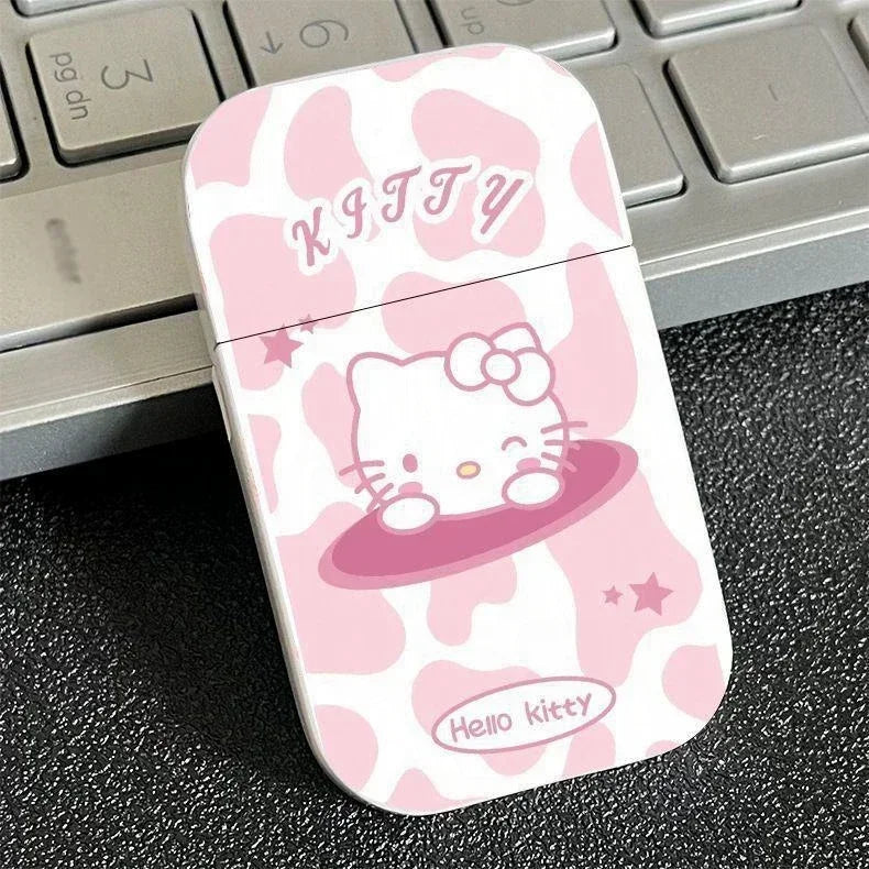 Kawaii Kitty  Windproof Pink Flame  Refillable Butane Lighters