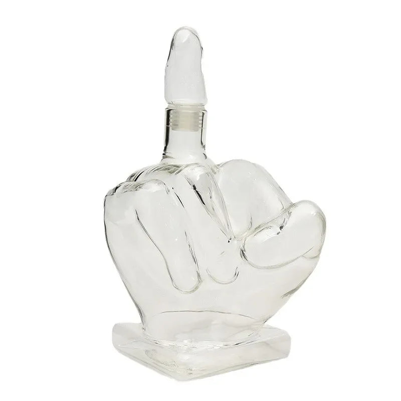 Middle Finger Glass Decanter