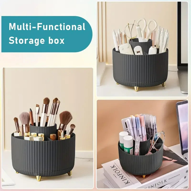 360° Rotating  Makeup Brushes Holder Organizer