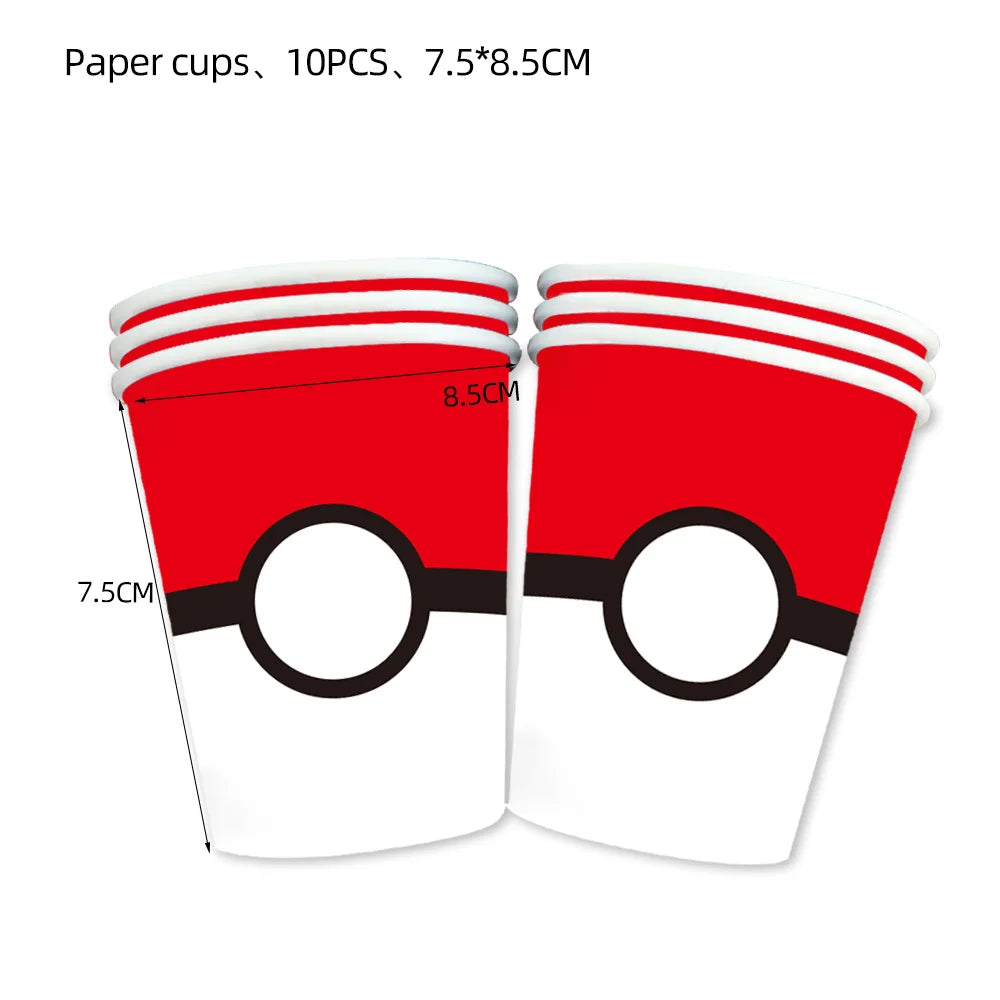 Pokemon Birthday Party Decor Disposable Tableware