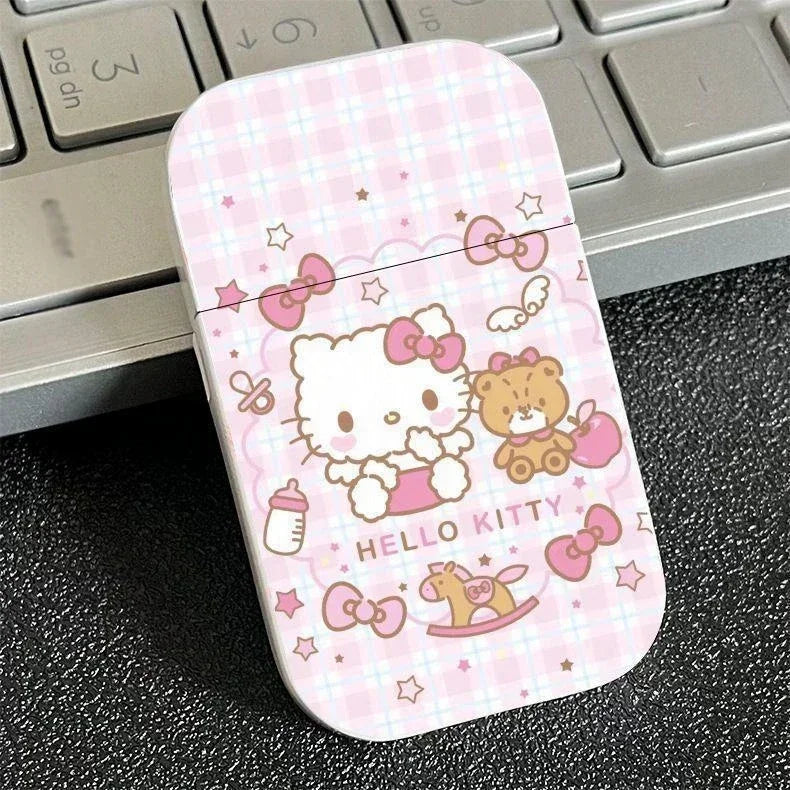 Kawaii Kitty  Windproof Pink Flame  Refillable Butane Lighters