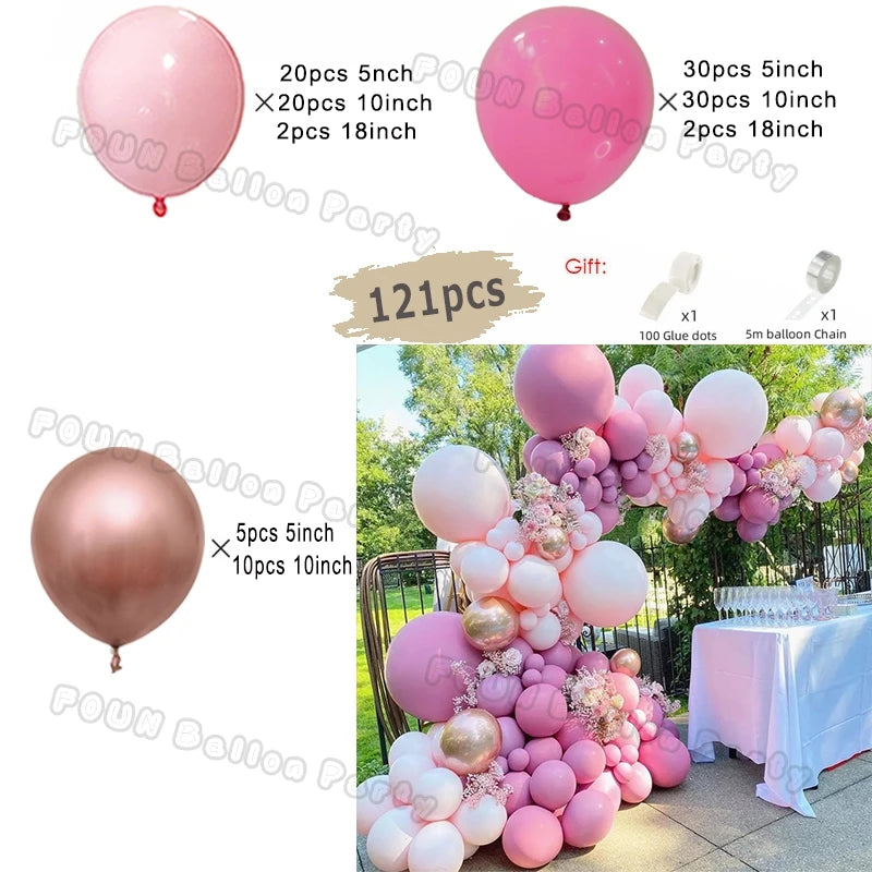 Pink Theme Star Balloons Garland Arch Kit