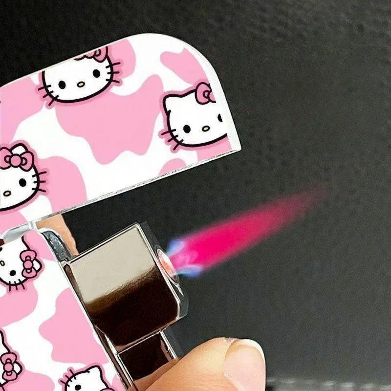 Kawaii Kitty  Windproof Pink Flame  Refillable Butane Lighters