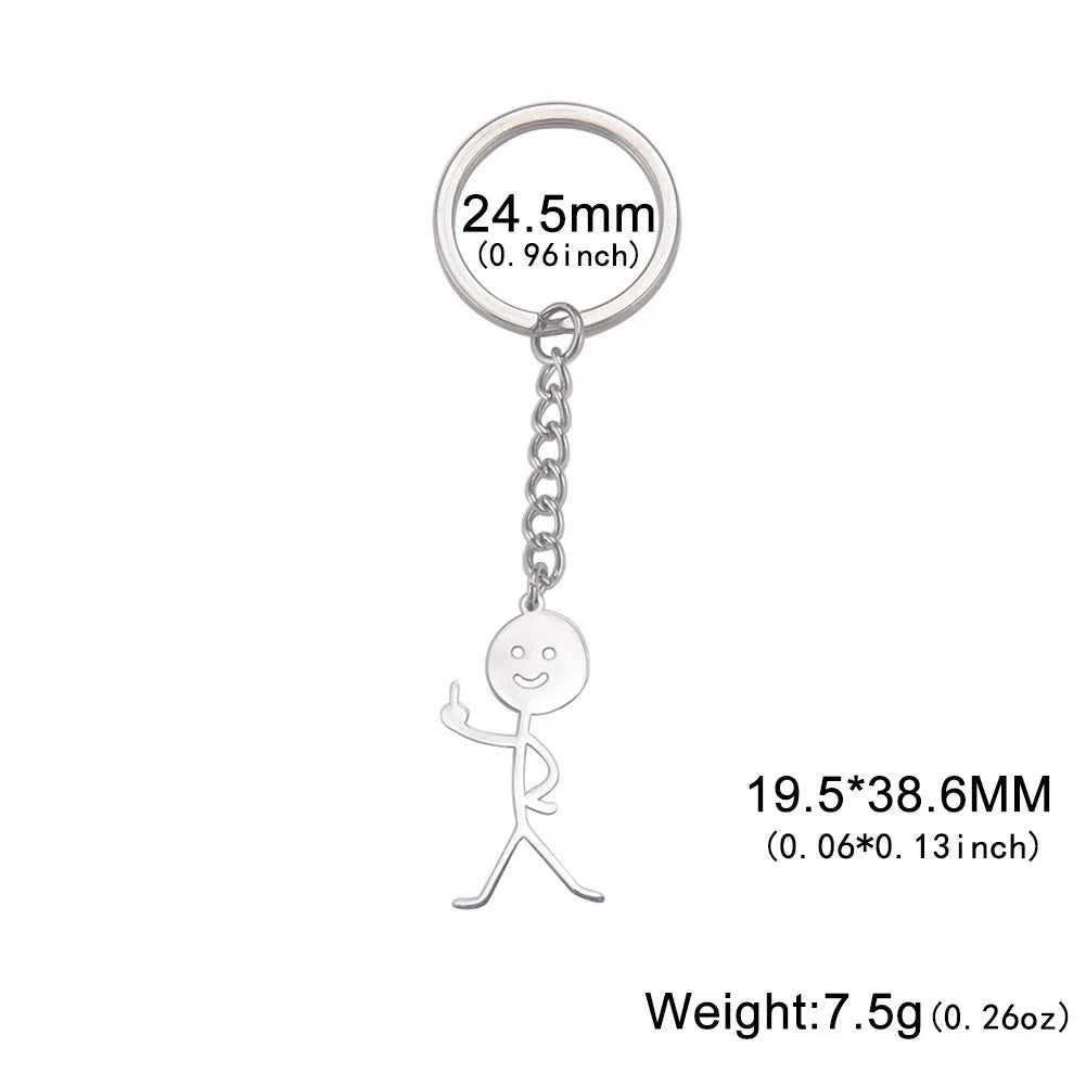 Funny Stickman Middle Finger Keychain